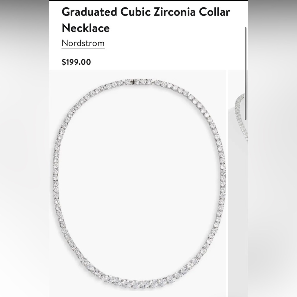 Gorgeous Sterling Silver CZ tennis necklace